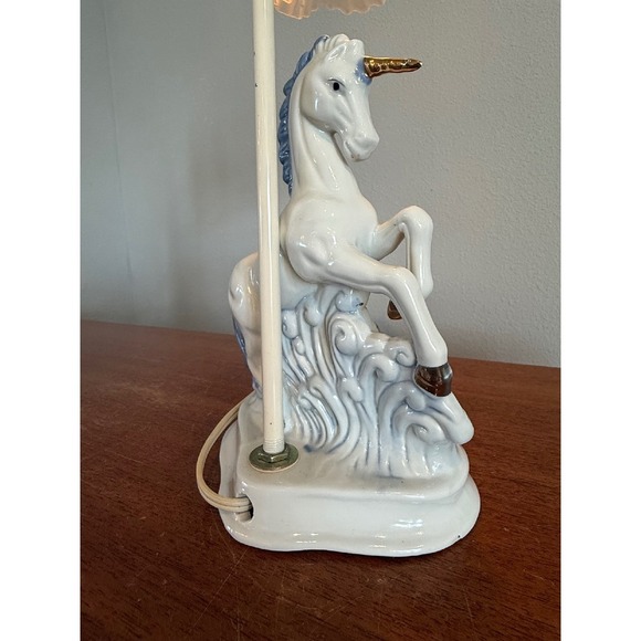 Unicorn Lamp Night Light Porcelain Gold Accents Nursery Decor Whimsical‎ - Picture 7 of 10